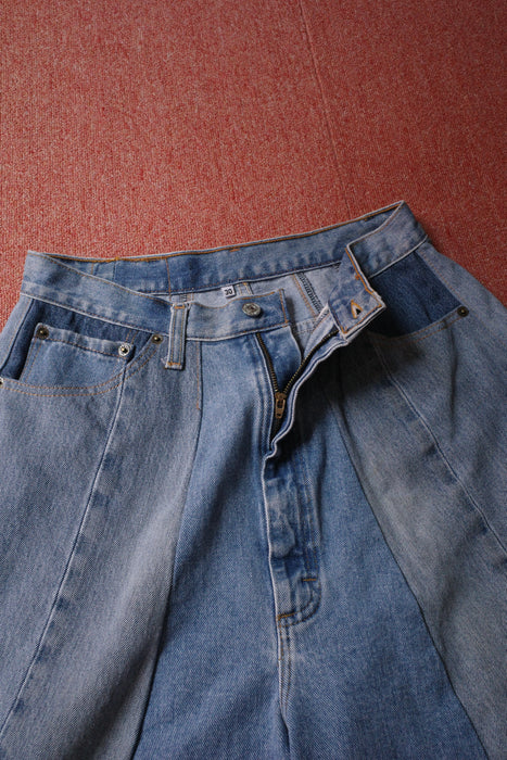 remake Levi's patchwork denim shorts