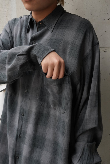 00s Calvin Klein rayon check shirt