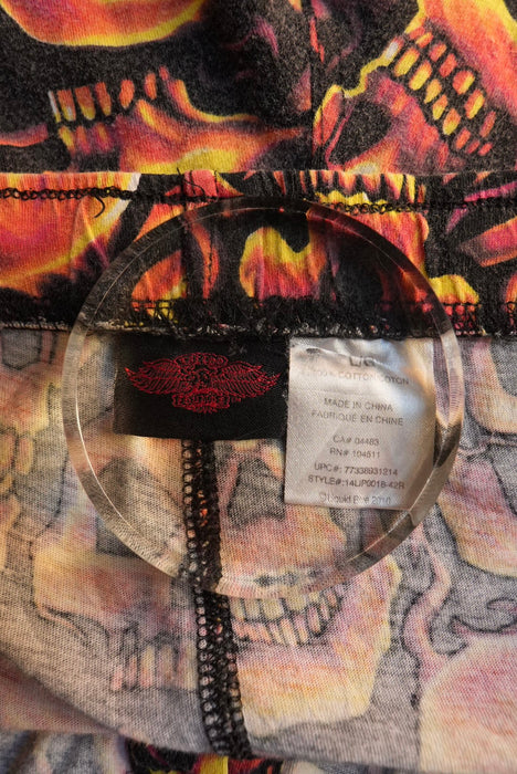 TATTOO ROUNGE fire skull pajama pants