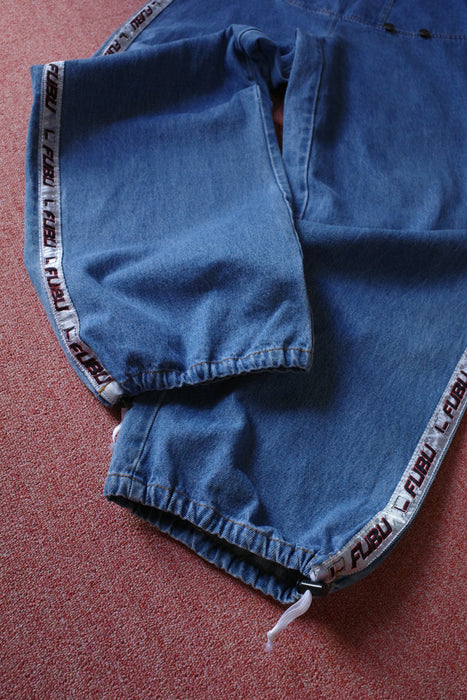 90s FUBU gimmick denim with leather goods