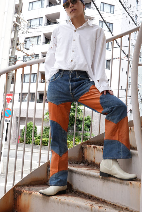 60s Hand Made by Denim Evalution leather 501 "E"