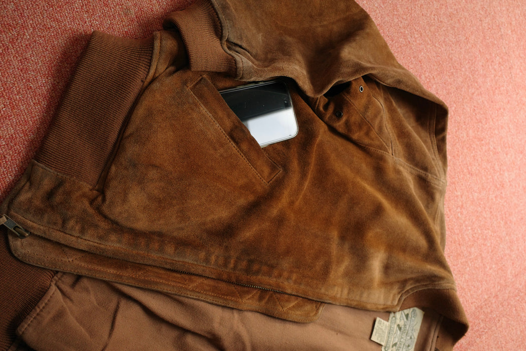 80s BANANA REPUBLIC suede bomber jacket "Safari & Travel"