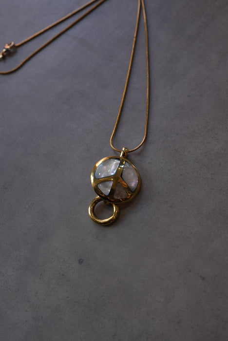 handmade brass charm "peace"