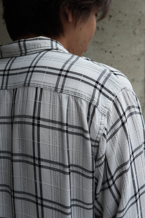 60s Manhattan check rayon shirt