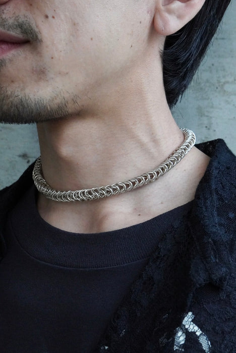 snake silver chain choker