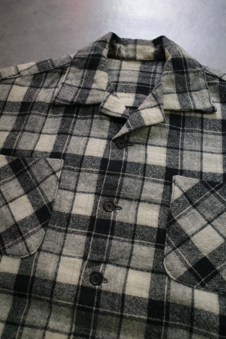 60s wool check shirt