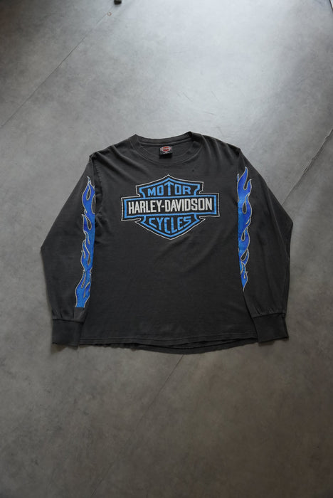 90s HARLEY-DAVIDSON blue frame tee