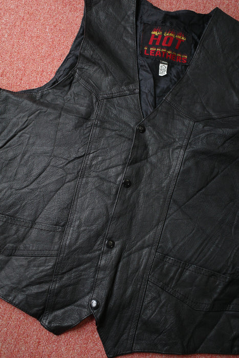 90s lace-up leather vest