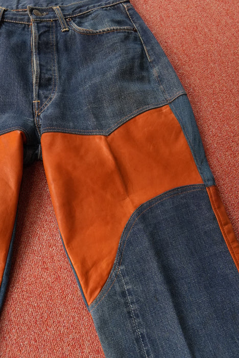 60s Hand Made by Denim Evalution leather 501 "E"