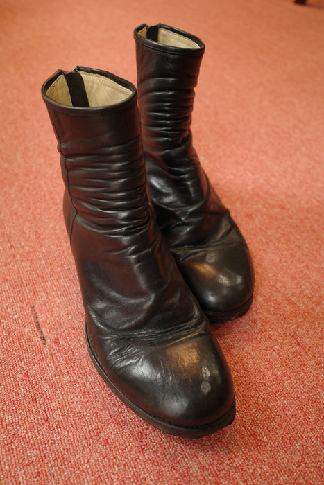 00s JOLI leather back-zip heeled boots
