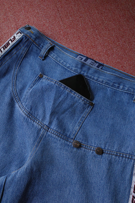 90s FUBU gimmick denim with leather goods