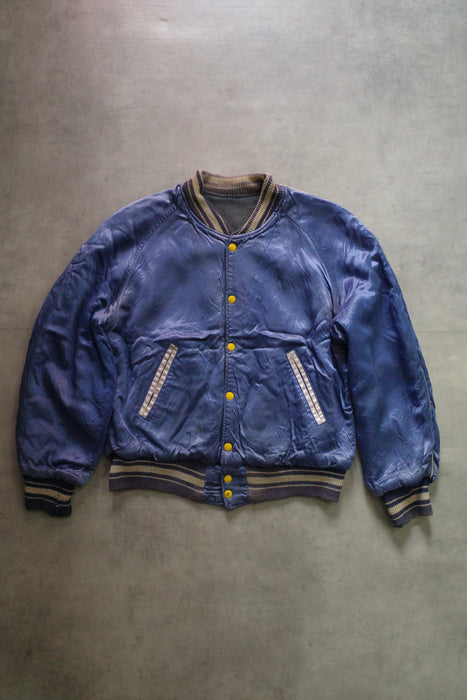 60s satin×wool reversible jacket