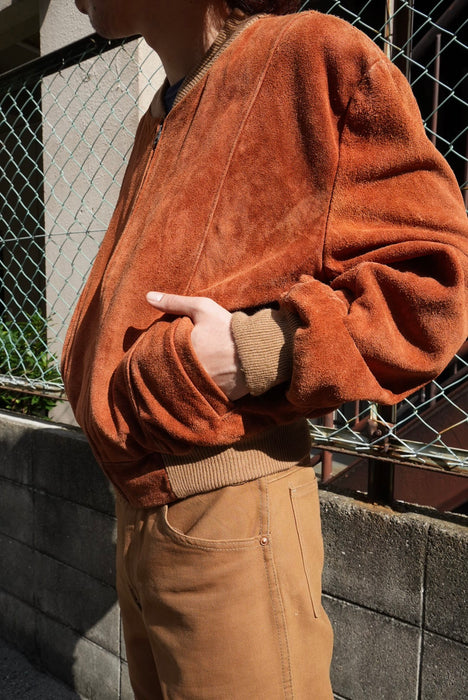 80s wild suede bomberjacket