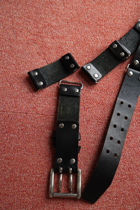 leather studs ring belt