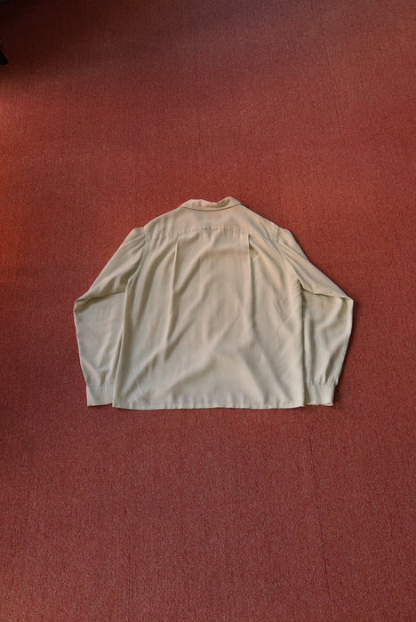 60s DAILY DOUBLE hand stitch 2tone rayon shirt