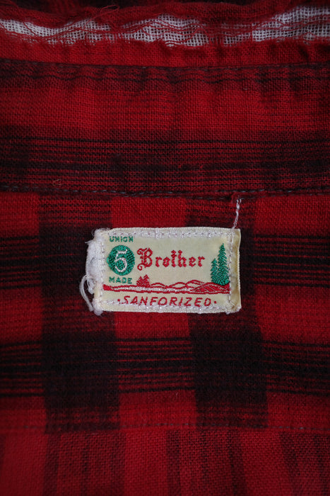 40s 5Brother printed flannel shirt
