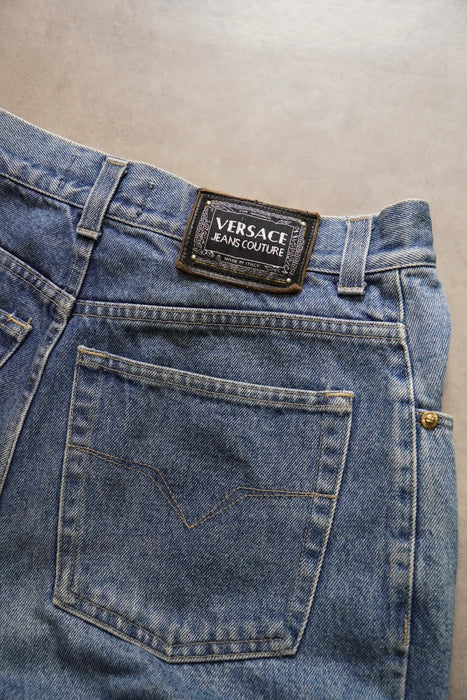 90s VERSACE cropped denim