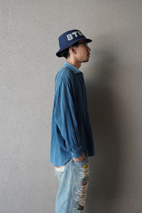 00s COMME des GARÇONS HOMME 2tone indigo shirts