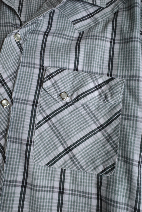 60s Fleatline cotton check western shirt
