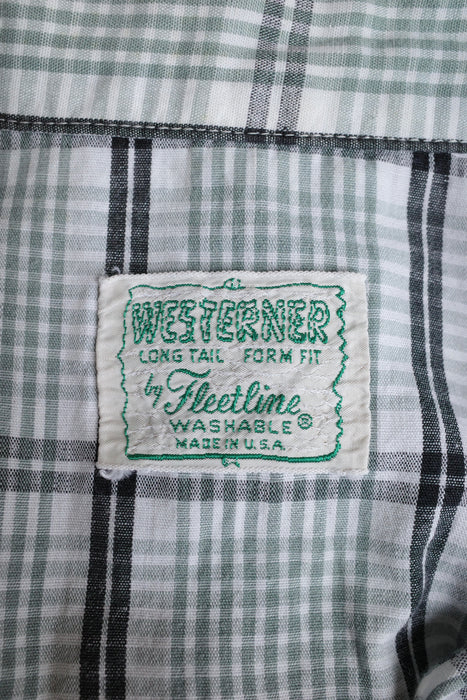 60s Fleatline cotton check western shirt