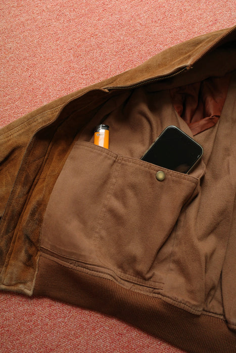 80s BANANA REPUBLIC suede bomber jacket "Safari & Travel"