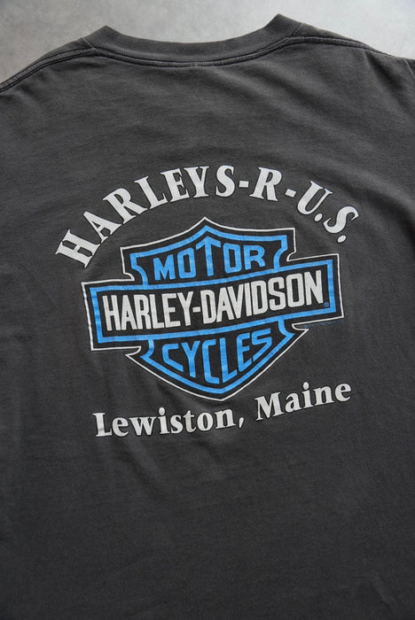 90s HARLEY-DAVIDSON blue frame tee