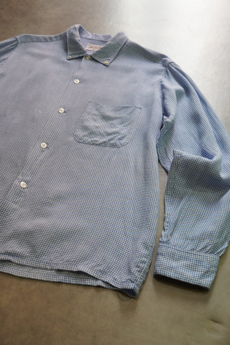 60s Amberley gingham B.D.shirt