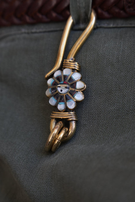 handmade brass key chain "flower"