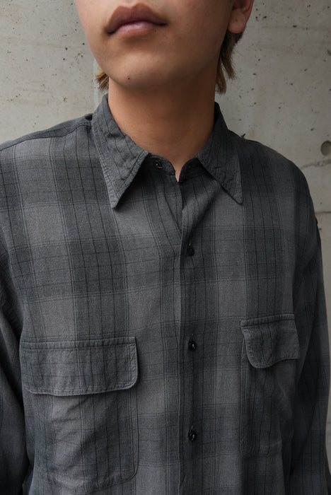 00s Calvin Klein rayon check shirt