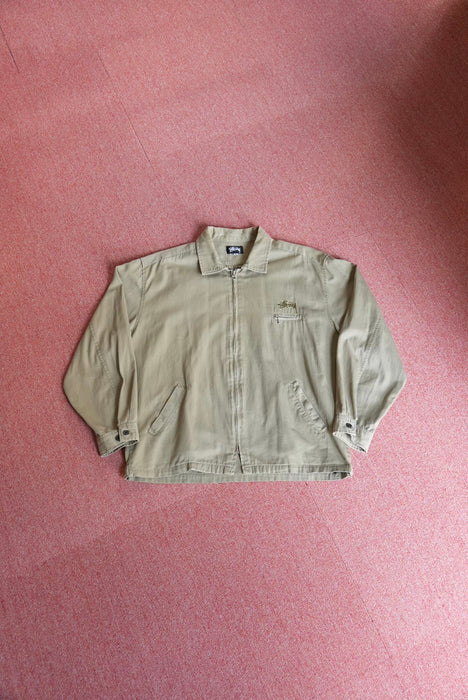 80s STUSSY cotton sports jacket