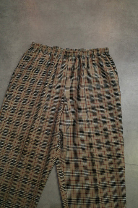 90s ALFRED DUNNER tartan easy pants