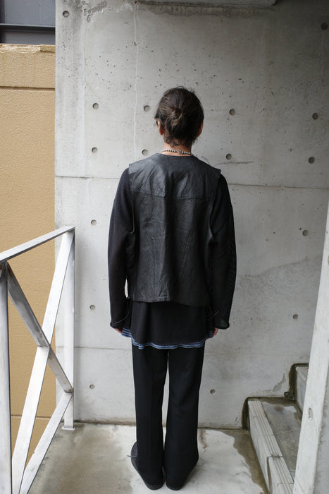 90s lace-up leather vest