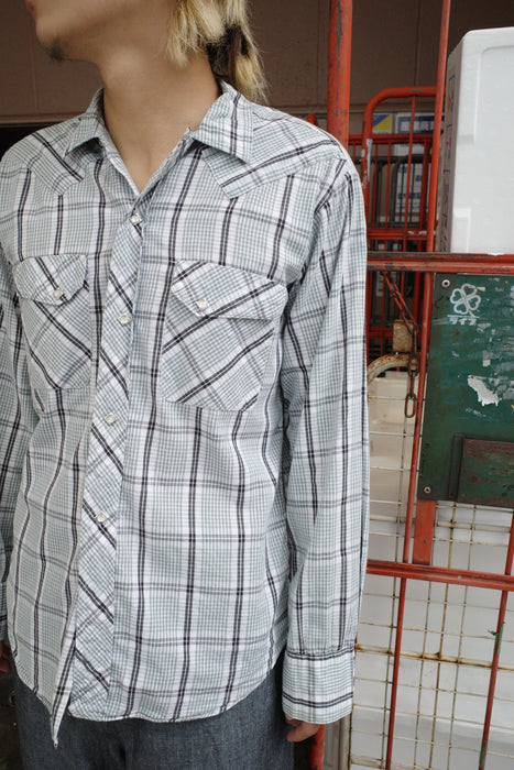 60s Fleatline cotton check western shirt