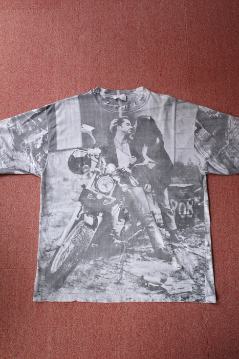 biker photo allover pattern tee