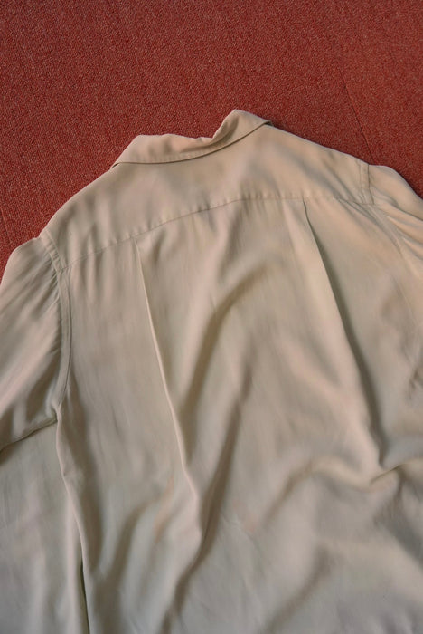 60s DAILY DOUBLE hand stitch 2tone rayon shirt