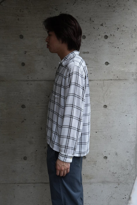 60s Manhattan check rayon shirt