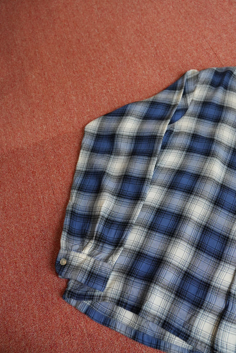 60s unknown check rayon shirt