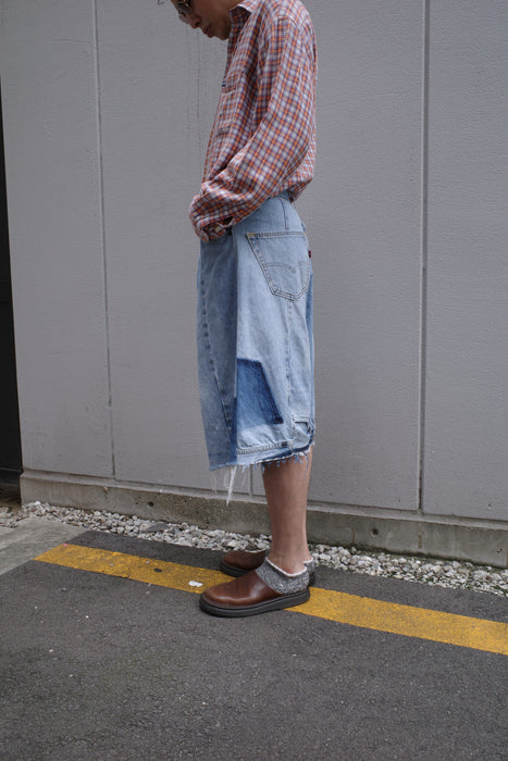 remake Levi's patchwork denim shorts
