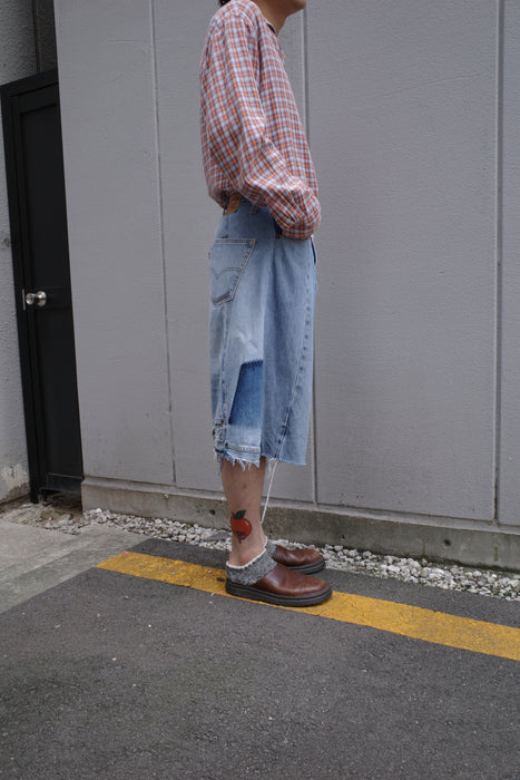 remake Levi's patchwork denim shorts