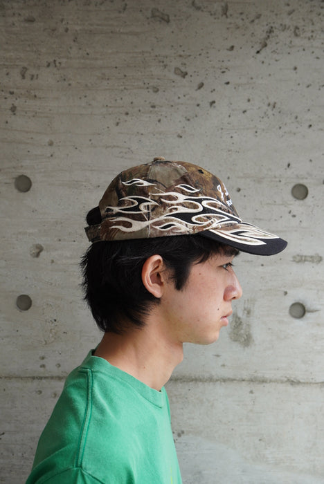 00s AJM INTERNATIONAL embroidery camo cap