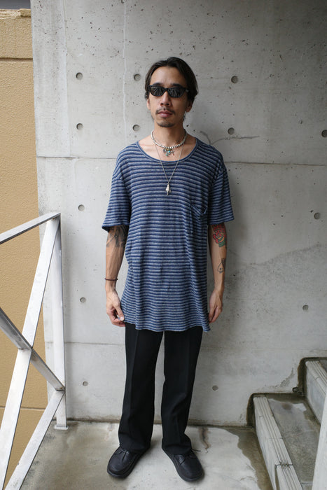 90s Ralph Lauren linen×cotton border tee