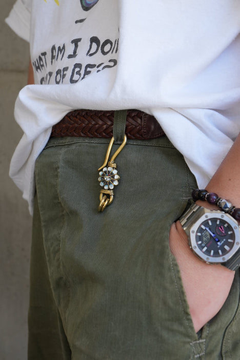 handmade brass key chain "flower"