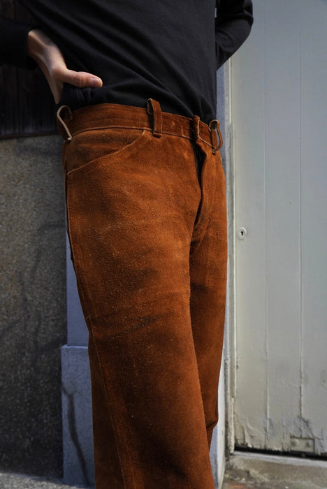 60s handmade western leather pants